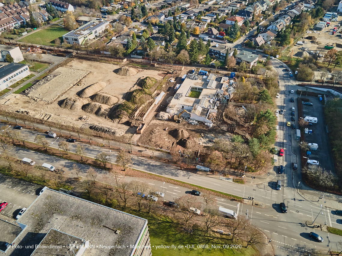 09.11.2020 - Baustelle der neuen Grundschule am Karl-Marx-Ring in Neuperlach